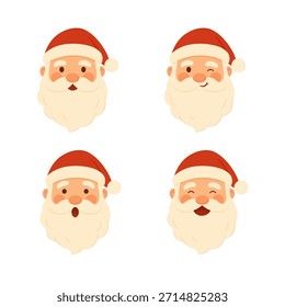 Conjunto de expresión de caras de Santa Claus
