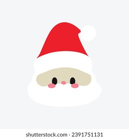 Santa Claus faces illustration, vector, cartoon, character