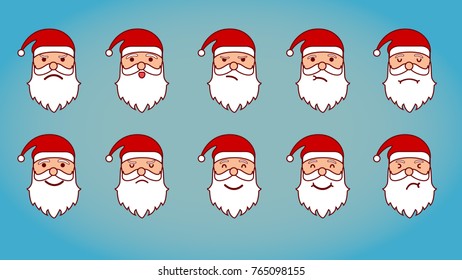 Santa Claus Facial Expressions