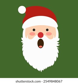 Santa Claus Facial Expressions with Festive Cheer and Emoji Illustration