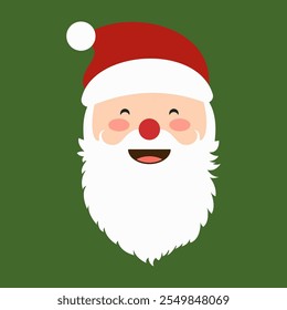 Santa Claus Facial Expressions with Festive Cheer and Emoji Illustration