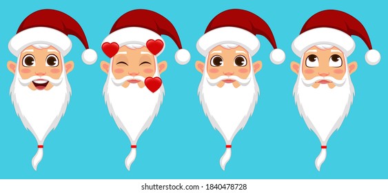 Santa Claus facial gestures set   
