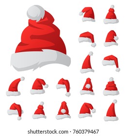 Santa claus fashion red hat modern elegance cap winter xmas holiday top clothes vector illustration.