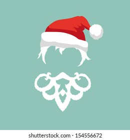 Santa Claus fashion silhouette hipster style, vector illustration