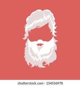 Santa Claus fashion silhouette hipster style, vector illustration