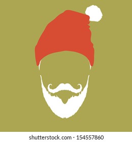 Santa Claus fashion silhouette hipster style, vector illustration