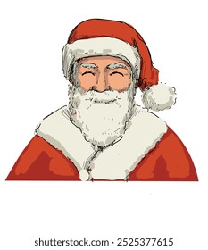 santa claus father chrismast smiling xmas gifts presents isolated on white background