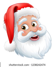 Santa Claus Or Father Christmas Cartoon Character Face Graphic