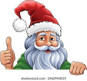 Santa Claus Father Christmas cartoon character wearing vintage traditional style costume.