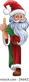 Santa Claus Father Christmas cartoon character wearing vintage traditional style costume.