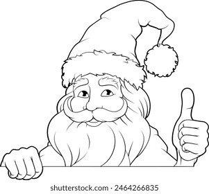 Santa Claus Father Christmas cartoon character wearing vintage traditional style costume.