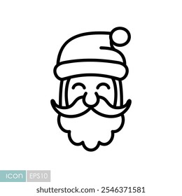 Icono del Vector de la cara del personaje de las Navidades del padre de Santa Claus. Signo de invierno. Símbolo de gráfico para el Sitio web del acontecimiento y de la fiesta y diseño de los App, logotipo, App, UI