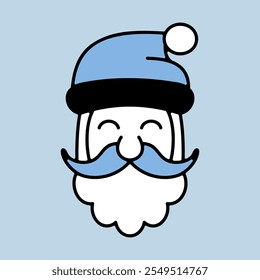 Icono del Vector de la cara del personaje de las Navidades del padre de Santa Claus. Signo de invierno. Símbolo de gráfico para el Sitio web del acontecimiento y de la fiesta y diseño de los App, logotipo, App, UI