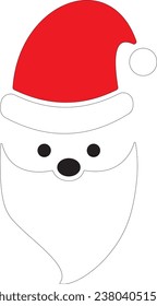 Santa Claus Father Christmas Saint Nicolas head face vector illustration. Merry Christmas New Year celebration