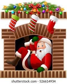 Santa Claus in the fireplace