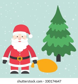 santa claus and fir-tree