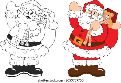 Dibujo artístico de Santa Claus Flat