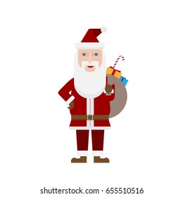 Santa Claus flat design vector illustration 