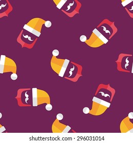 Santa Claus flat icon, eps10 seamless pattern background