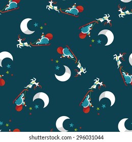 Santa Claus flat icon, eps10 seamless pattern background
