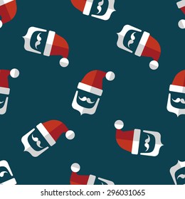 Santa Claus flat icon, eps10 seamless pattern background