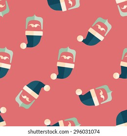 Santa Claus flat icon, eps10 seamless pattern background