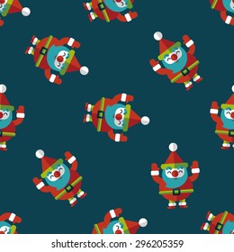 Santa Claus flat icon, eps10 seamless pattern background