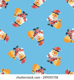 Santa Claus flat icon, eps10 seamless pattern background