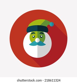 Santa Claus flat icon with long shadow eps10