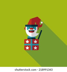 Santa Claus flat icon with long shadow, eps10