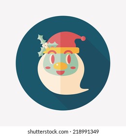 Santa Claus flat icon with long shadow, eps10
