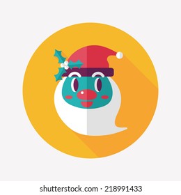 Santa Claus flat icon with long shadow, eps10