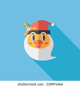 Santa Claus flat icon with long shadow, eps10