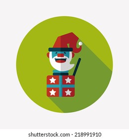 Santa Claus flat icon with long shadow, eps10