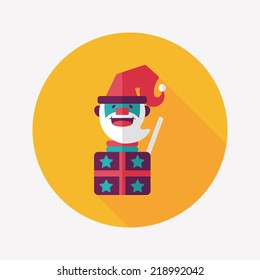 Santa Claus flat icon with long shadow, eps10