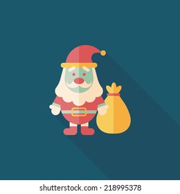 Santa Claus flat icon with long shadow, eps10