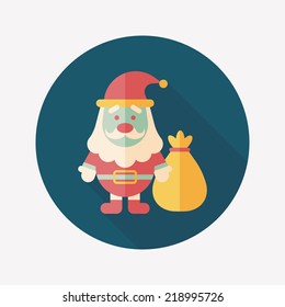 Santa Claus flat icon with long shadow, eps10