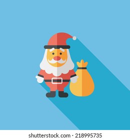 Santa Claus flat icon with long shadow, eps10