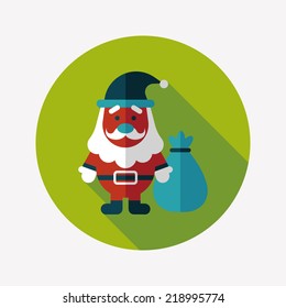 Santa Claus flat icon with long shadow, eps10