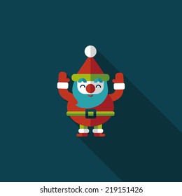 Santa Claus flat icon with long shadow, eps10