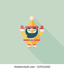 Santa Claus flat icon with long shadow, eps10