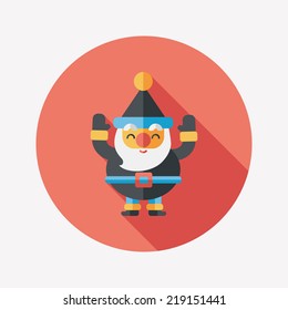 Santa Claus flat icon with long shadow, eps10