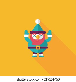 Santa Claus flat icon with long shadow, eps10