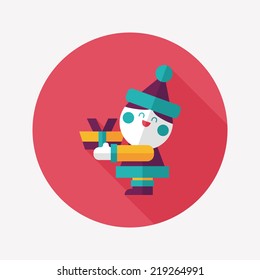 Santa Claus flat icon with long shadow, eps10