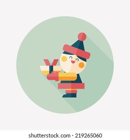Santa Claus flat icon with long shadow, eps10