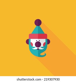Santa Claus flat icon with long shadow, eps10