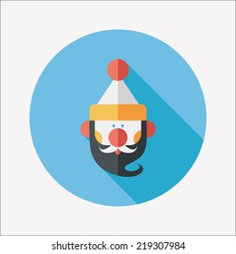 Santa Claus flat icon with long shadow, eps10