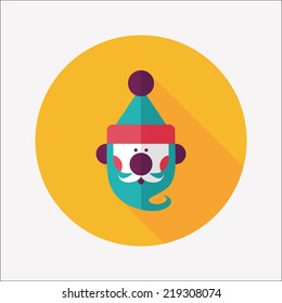 Santa Claus flat icon with long shadow, eps10