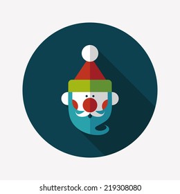 Santa Claus flat icon with long shadow, eps10
