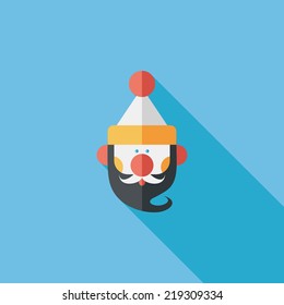 Santa Claus flat icon with long shadow, eps10